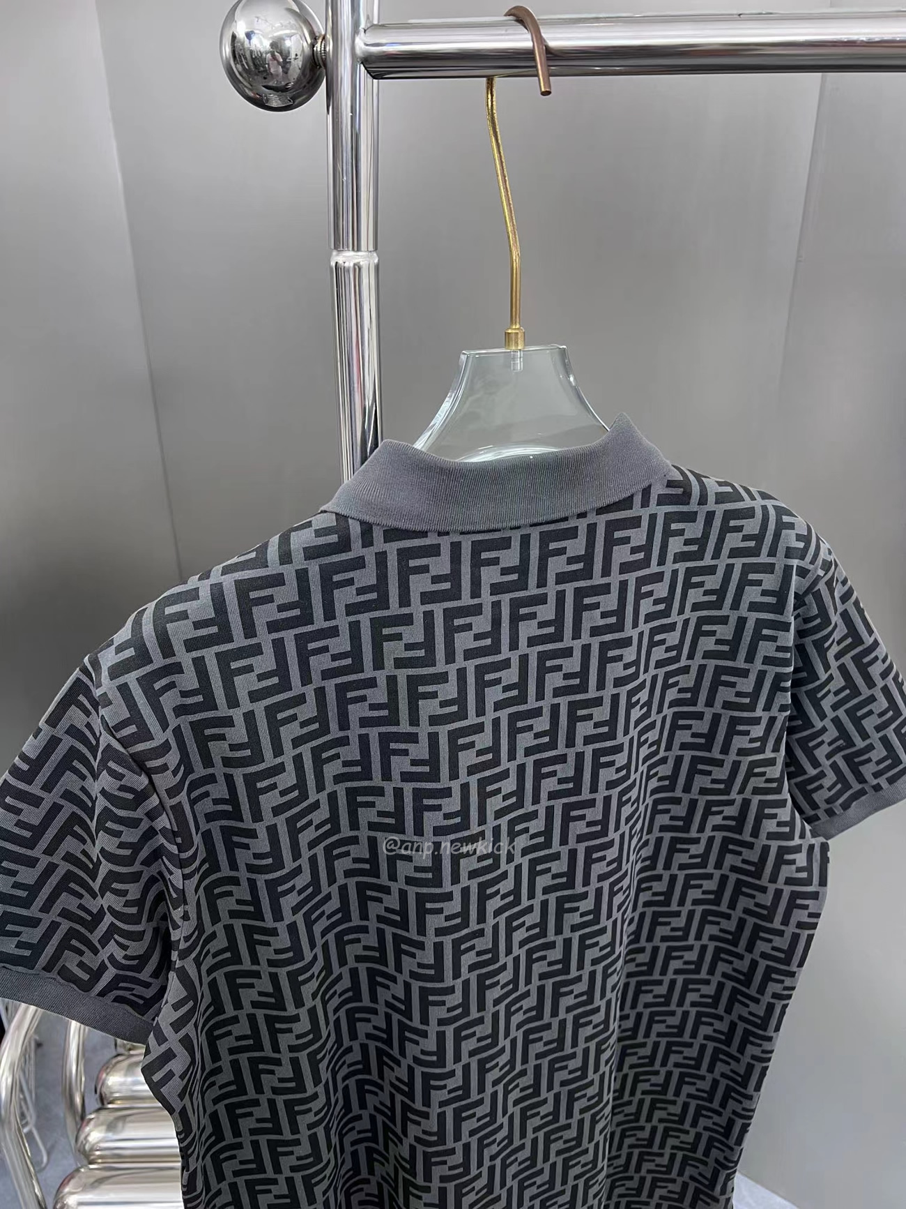 Fendi Ff Black Polo T Shirt (8) - newkick.vip